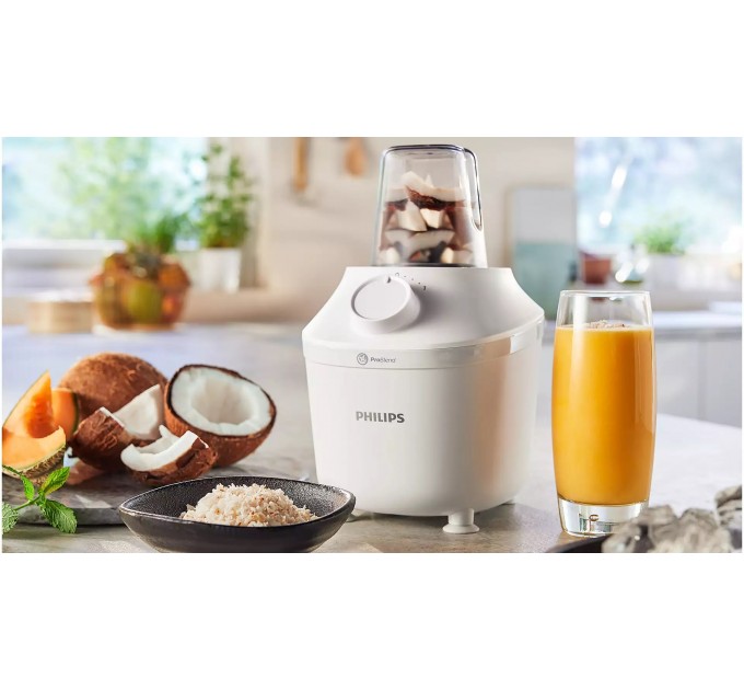 Блендер Philips стационарный 3000 series 450Вт, чаша-1900мл, чопер, импульсный режим, белый