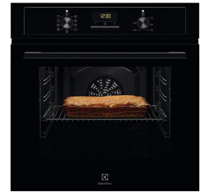 Духова шафа Electrolux електрична, 65л, A, дисплей, конвекція, телескопічні напрямні, чорний