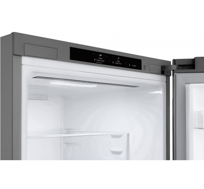 Холодильник LG с нижн. мороз., 186x60х68, холод.отд.-234л, мороз.отд.-107л, 2дв., А++, NF, инв., диспл внутр., зона св-ти, серебристый