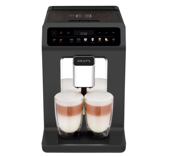 Кавомашина Krups Evidence One 2.3л, зерно, автомат.капучинатор, ОLED диспл, аторец. - 17, свій рецепт, графіт