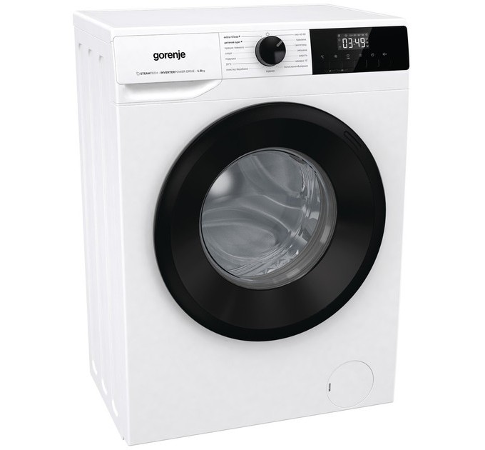 Стиральная машина Gorenje фронтальная, 8кг, 1400, A+++, 55см, дисплей, пар, инвертор, белый