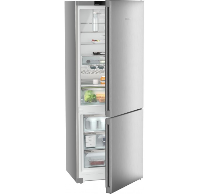 Холодильник Liebherr з нижн. мороз., 201.5x74.7х67.5, холод.відд.-346л, мороз.відд.-128л, 2дв., A++, NF, диспл внутр., сірий