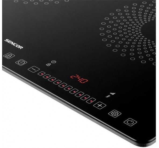 Плитка настольная Sencor индукционная, комф. - 2, 1.4+2Вт, управл - сенсор, черный
