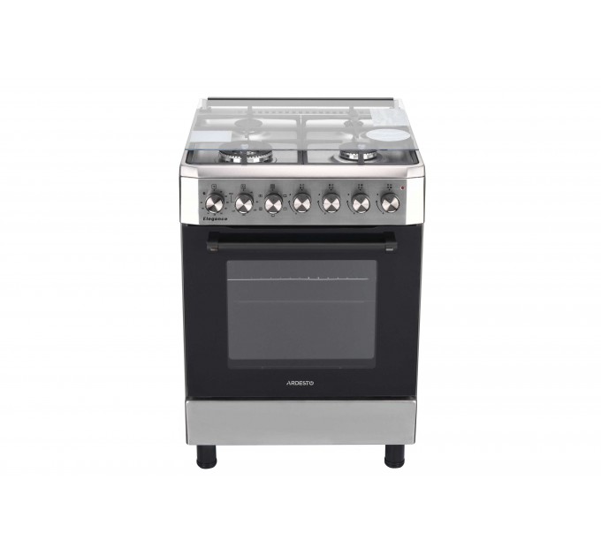 Плита ARDESTO комбі Elegance, 66л, 60x60см, конвекція, чавун, підсвічування, форсунки LPG (підключення газового балона), знімні направляючі, нерж
