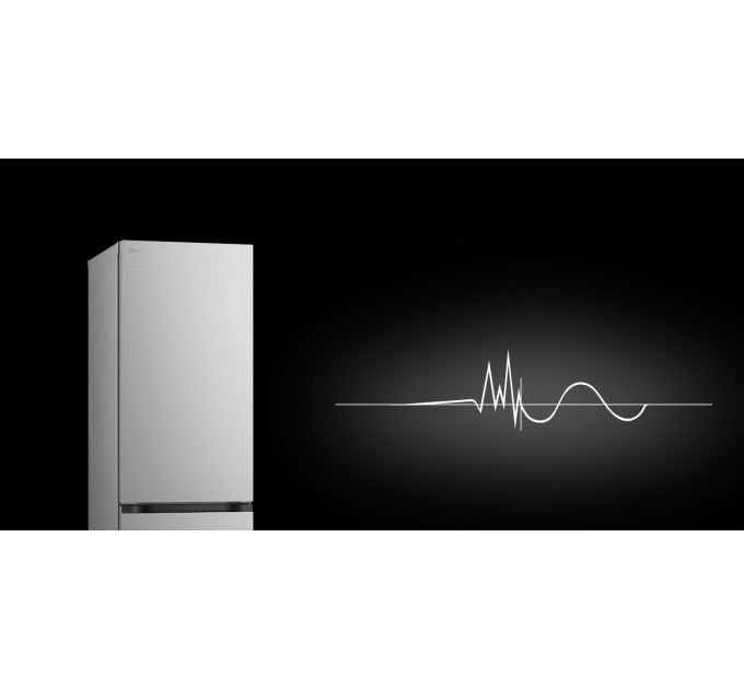 Холодильник LG с нижн. мороз., 186x60х68, холод.отд.-234л, мороз.отд.-107л, 2дв., А++, NF, инв., диспл внутр., зона св-ти, серебристый