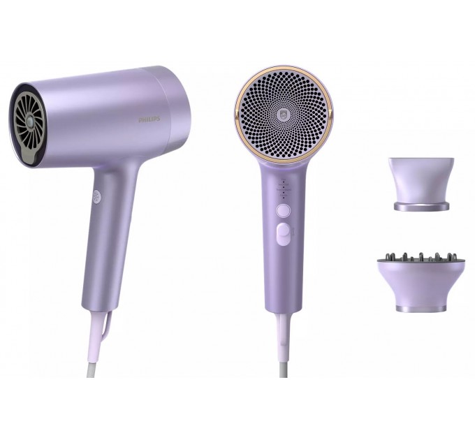 Фен Philips 7000 Series, 1800Вт, 3 режими, дифузор, іоніз-я, хол. обдув, турбо, фіолетовий