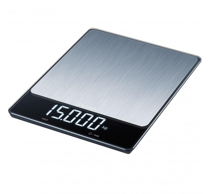 Весы Beurer кухонные 15кг, АААx4 в комплекте, стекло, нержавеющая сталь