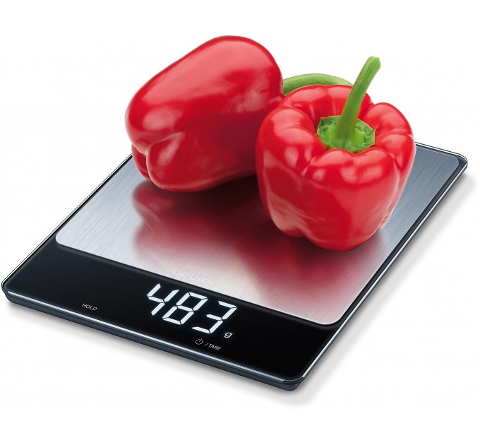 Весы Beurer кухонные 15кг, АААx4 в комплекте, стекло, нержавеющая сталь