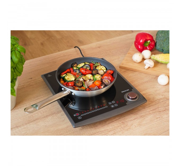 Плитка настільна Sencor індукційна , комф. - 1, 2кВт, управл - сенсорно-мех., чорний
