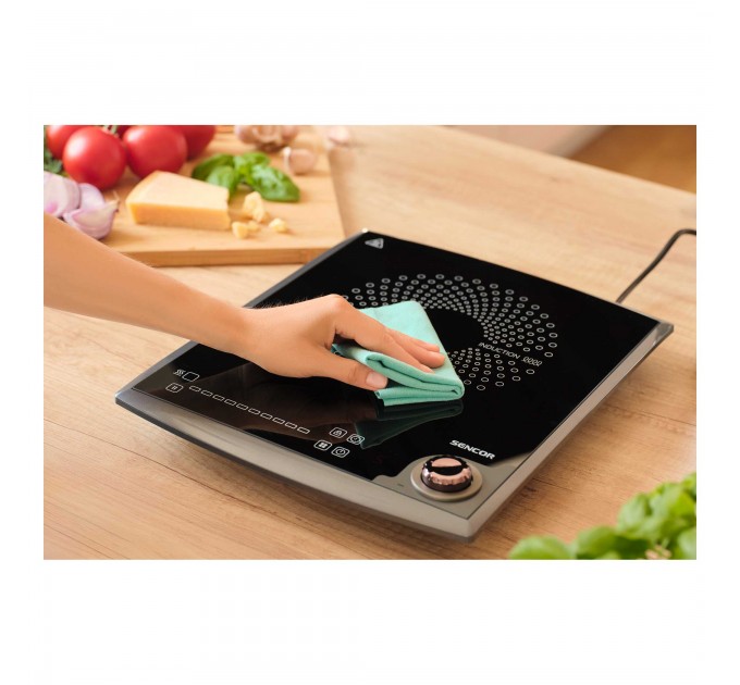 Плитка настільна Sencor індукційна , комф. - 1, 2кВт, управл - сенсорно-мех., чорний