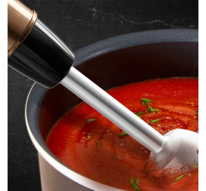 Блендер Tefal погружной Quickchef 1000Вт, 3в1, чаша-800мл, чопер-500мл, турборежим, бронзово-черный