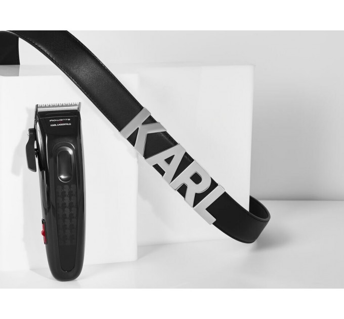Машинка для стрижки Rowenta KARL LAGERFELD Perfect Line, сеть+акум., роторн. мотор, насадок-6, сталь, черный
