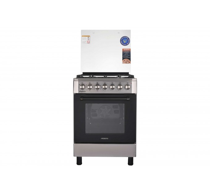Плита ARDESTO комбі Elegance, 66л, 60x60см, конвекція, чавун, підсвічування, форсунки LPG (підключення газового балона), знімні направляючі, нерж