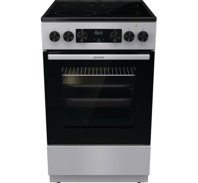 Плита Gorenje электрическая стеклокерамическая, 70л, 50x60см, дисплей, программатор, серый