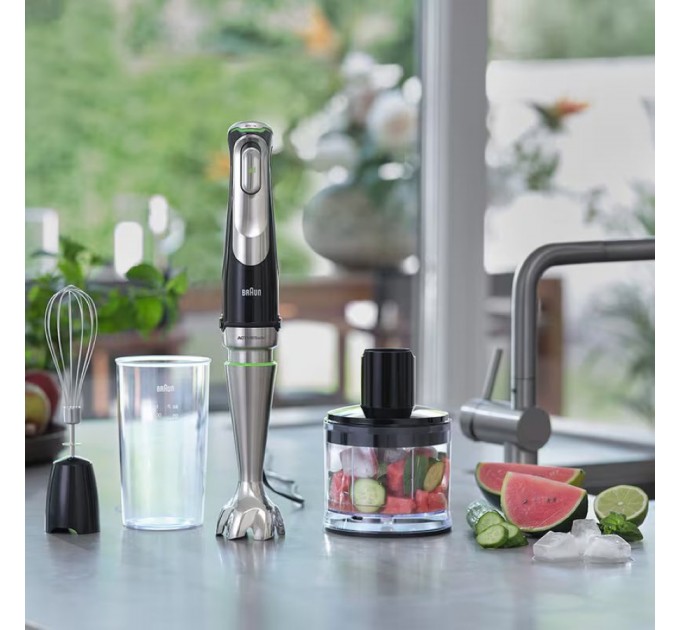 Блендер Braun заглибний, 1200Вт, чаша-600мл, мультишвидкісний, чорно-сірий