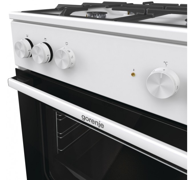 Плита Gorenje комби, 71л, 60x60см, чугун, белый