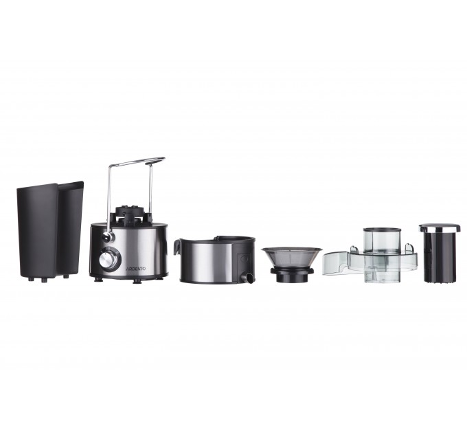 Соковыжималка ARDESTO центробежная 1000Вт, чаша-0.5л, жмых-1.5л, пластик/металл, серебристо-черный