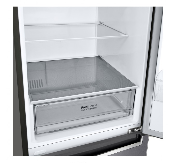 Холодильник LG с нижн. мороз., 186x60х68, холод.отд.-234л, мороз.отд.-107л, 2дв., E, NF, инв., диспл внутр., зона св-ти, серый темный