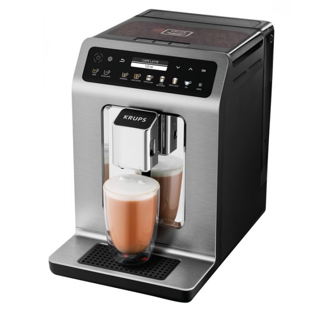 Кофемашина Krups Evidence 2.3л, зерно, автомат.капучинатор, OLED диспл, авторецептов - 19, серо - черный