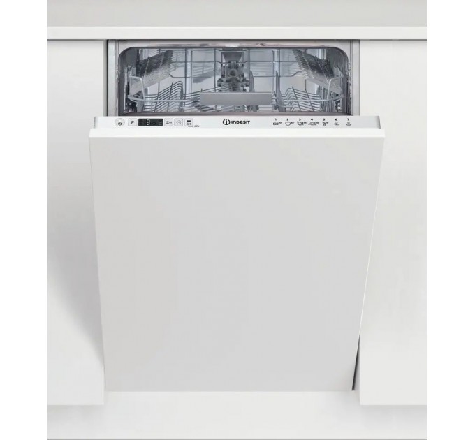 Посудомийна машина Indesit вбудовувана, 10компл., A+, 45см, дисплей, білий