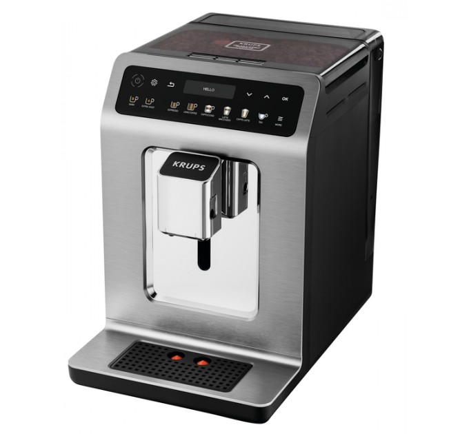 Кофемашина Krups Evidence 2.3л, зерно, автомат.капучинатор, OLED диспл, авторецептов - 19, серо - черный