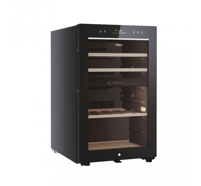 Холодильник Haier для вина, 82x49.7х58.5, холод.отд.-106л, зон - 2, бут-42, ST, дисплей, черный