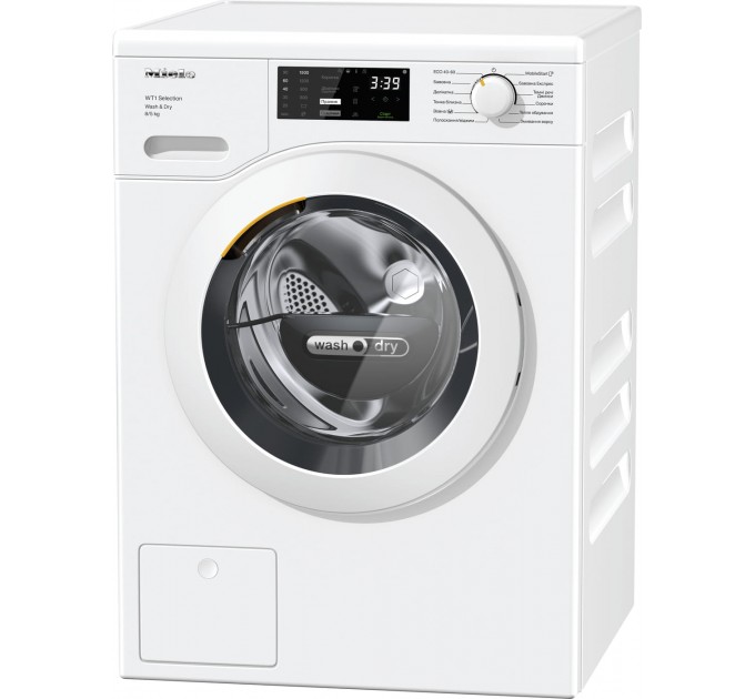 Стирально-сушильная машина Miele WTD 163 WCS фронтальная, 8(5)кг, 1500, A, 63.7см, дисплей, инвертор, Wi-Fi, белый