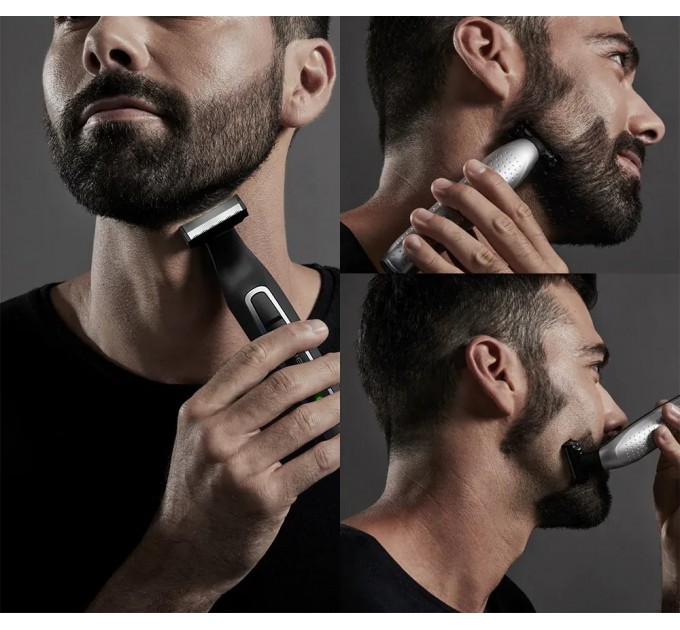 Тример Rowenta Forever Sharp, для бороди і вусів, мережа+акум., роторний мотор, насадок-3, сталь, чорний