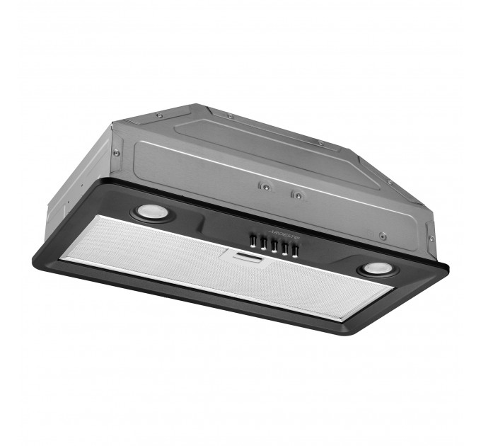 Вытяжка ARDESTO встраиваемая, 52см, 450м3ч, метал, 2х1Вт LED, кнопочное, черный