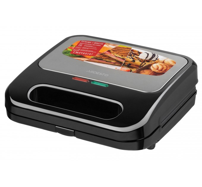 Мультимейкер ARDESTO 700Вт, алюминий, 4 пластины, корпус-нерж.сталь/пластик, черно-серебристый