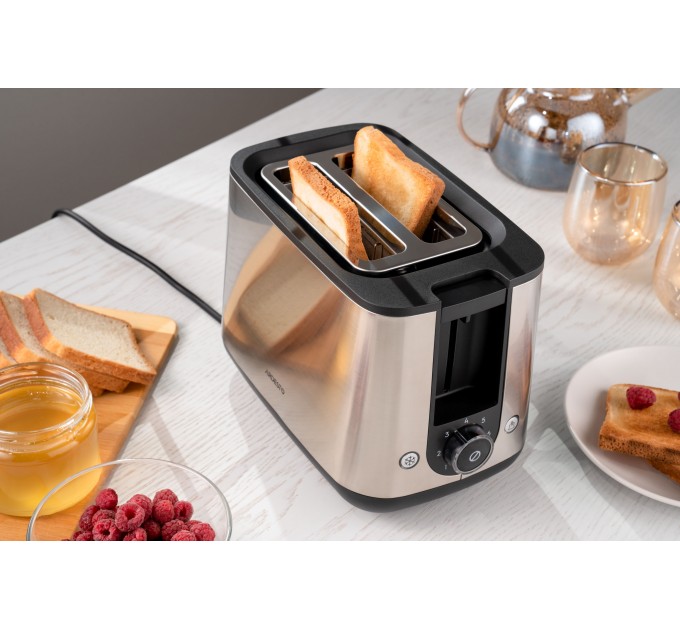 Тостер ARDESTO Steel Collection 800Вт, металл/пластик, серебристый-черный