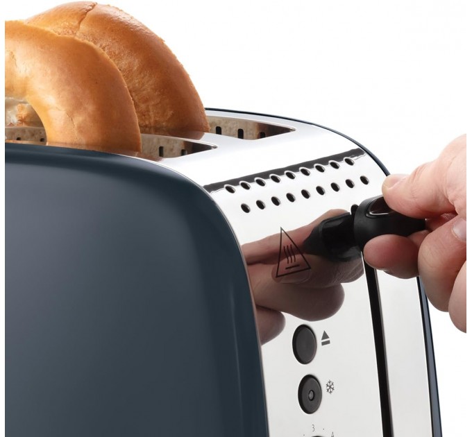 Тостер Russell Hobbs Colours Plus 1600Вт, подогрев, разморозка, металл, серый