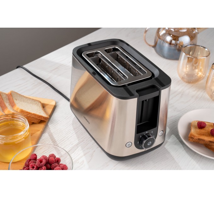 Тостер ARDESTO Steel Collection 800Вт, металл/пластик, серебристый-черный