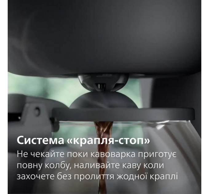 Кофеварка Philips Essentials Collection, 1.38л, молотый, поддержка температуры, темно серый