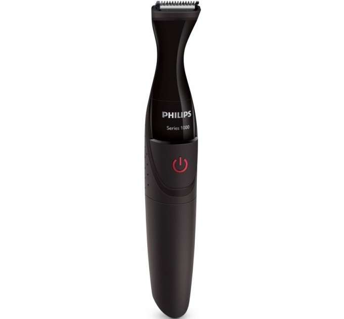 Тример Philips Multigroom series 1000, для бороди і вусів, 1хАА, насадок-4, сталь, чорний