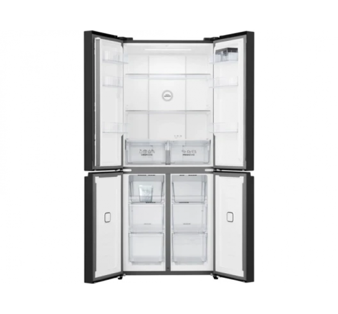 Холодильник SBS Gorenje, 190х65х80см, 4 дв.,286(149)л, А+, NoFrost+, Инвертор , Зона св-ти, дисплей, Черный