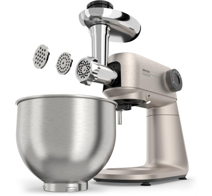 Кухонная машина Sencor Gordon, 1500Вт, чаша-металл, корпус-металл, насадок-20, метал