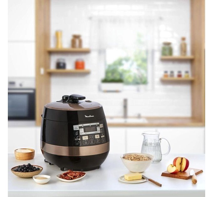 Мультиварка-скороварка Moulinex Quickchef, 1000Вт, чаша-5л, сенсорное управл., пластик, черный