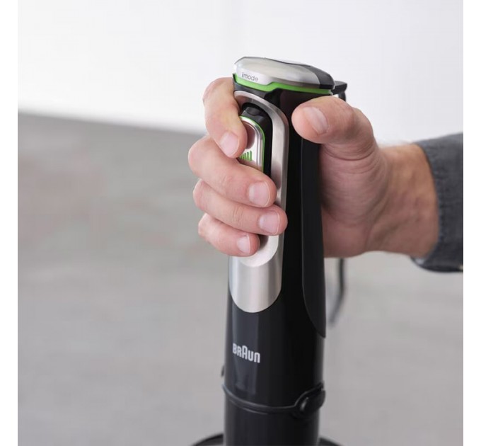 Блендер Braun заглибний, 1200Вт, чаша-600мл, мультишвидкісний, чорно-сірий