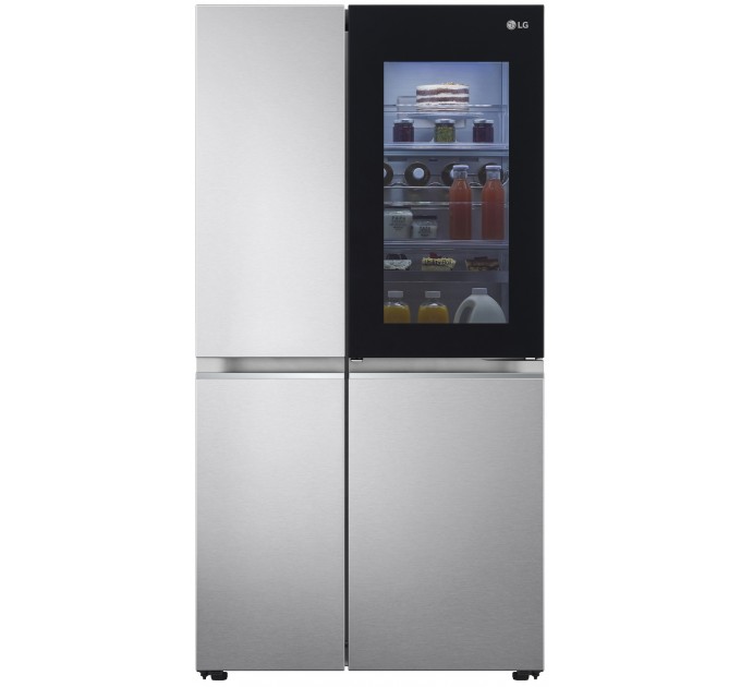 Холодильник LG SBS, 179x91х74, холод.отд.-416л, мороз.отд.-239л, 2дв., F, NF, инв., диспл внутр., зона св-ти, Door in door, нерж