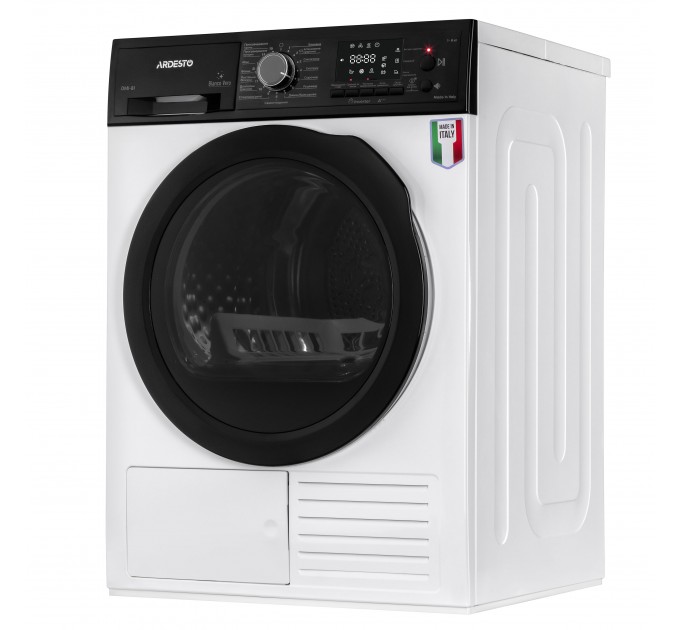 Сушильная машина ARDESTO тепловой насос Bianco Vero, 8кг, A+++, 63см, дисплей, инвертор, подсвет.барабана, белый