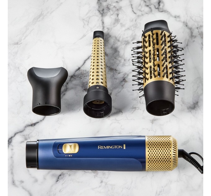 Фен-щетка Remington Sapphire Luxe, 1000Вт, режимов-2, иониз-я, хол. Обдув, керамика, сапфировый