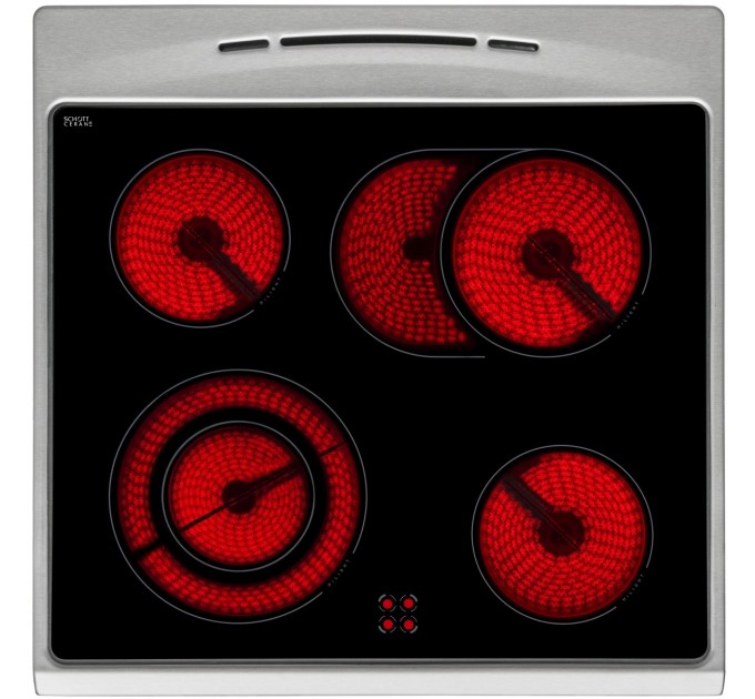 Плита Hansa электрическая стеклокерамическая, 60х60см, 65л, дисплей, нержавеющая сталь