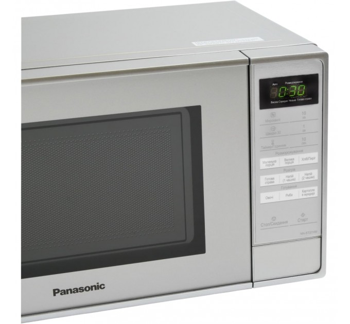 Микроволновая печь Panasonic, 20л, электр. управл., 800Вт, дисплей, откр.кнопкой, серебристый
