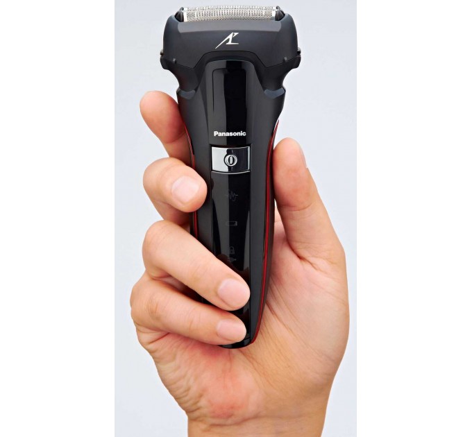 Бритва електр. Panasonic сеточная , 13000 об/мин, бритв.головок-3, Li-Ion, сух.+влажн., триммер, 2 насад.,док-станц. , черный