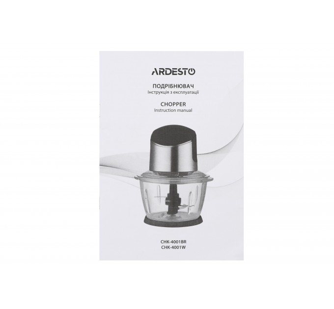 Измельчитель ARDESTO, 400Вт, чаша-1000мл, стекло, корпус-пластик, белый