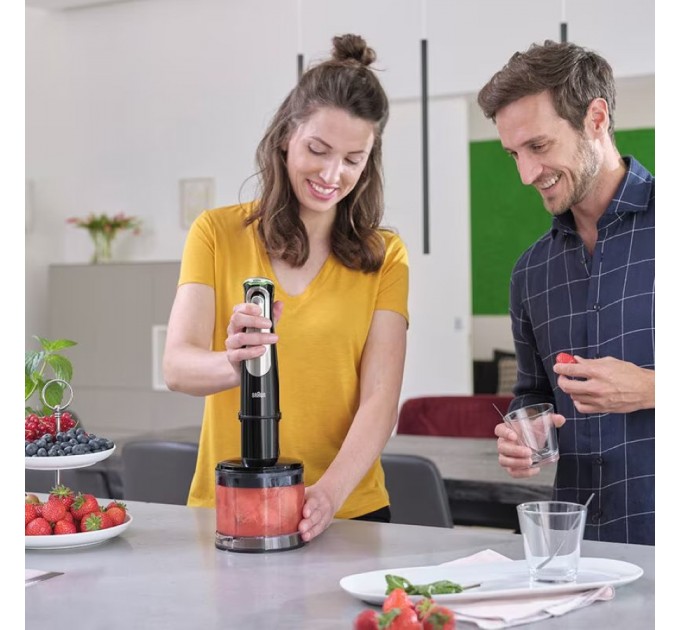 Блендер Braun заглибний, 1200Вт, чаша-600мл, мультишвидкісний, чорно-сірий