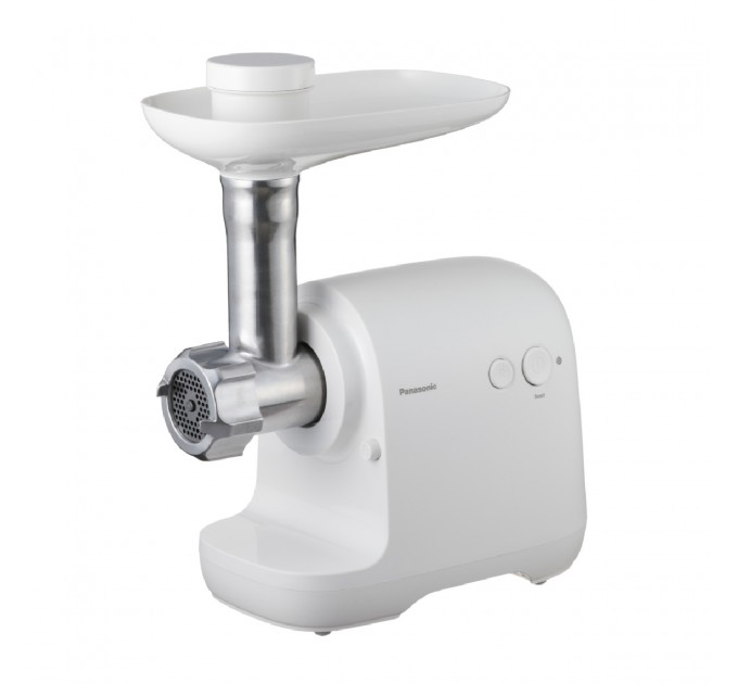 М'ясорубка Panasonic, 1700Вт, 3кг/мин, 3 решітки, насадка для ковбас, пластик, білий