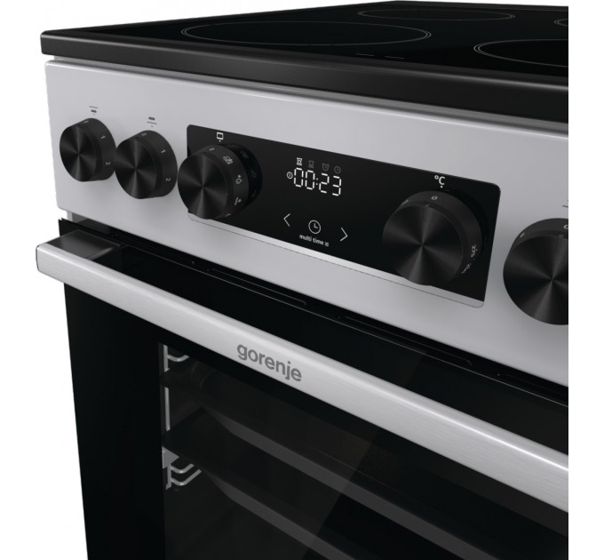 Плита Gorenje электрическая стеклокерамическая, 70л, 50x60см, дисплей, программатор, серый