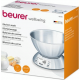 Весы Beurer кухонные с чашей, 5кг, 2хААА , нержавеющая сталь, серый